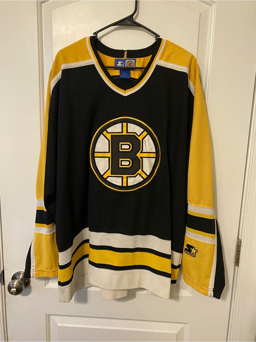 Vintage 90s Starter Boston Bruins NHL Jersey XXL Bear Head Patches Blank Back